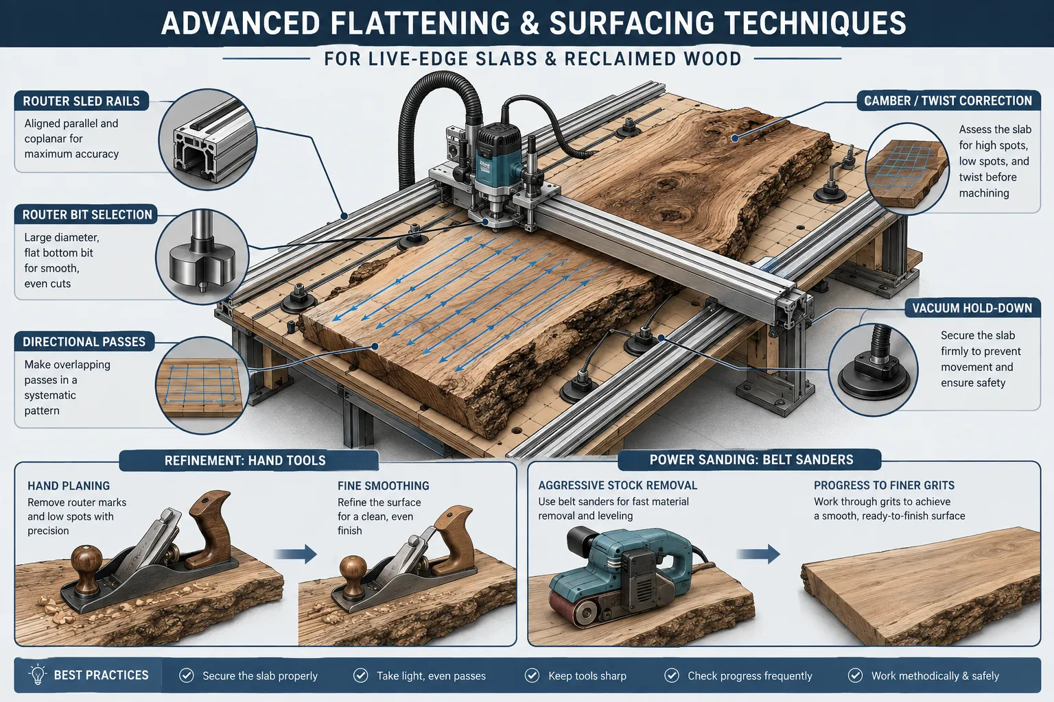 Advanced Flattening and Surfacing for Fine Furniture
