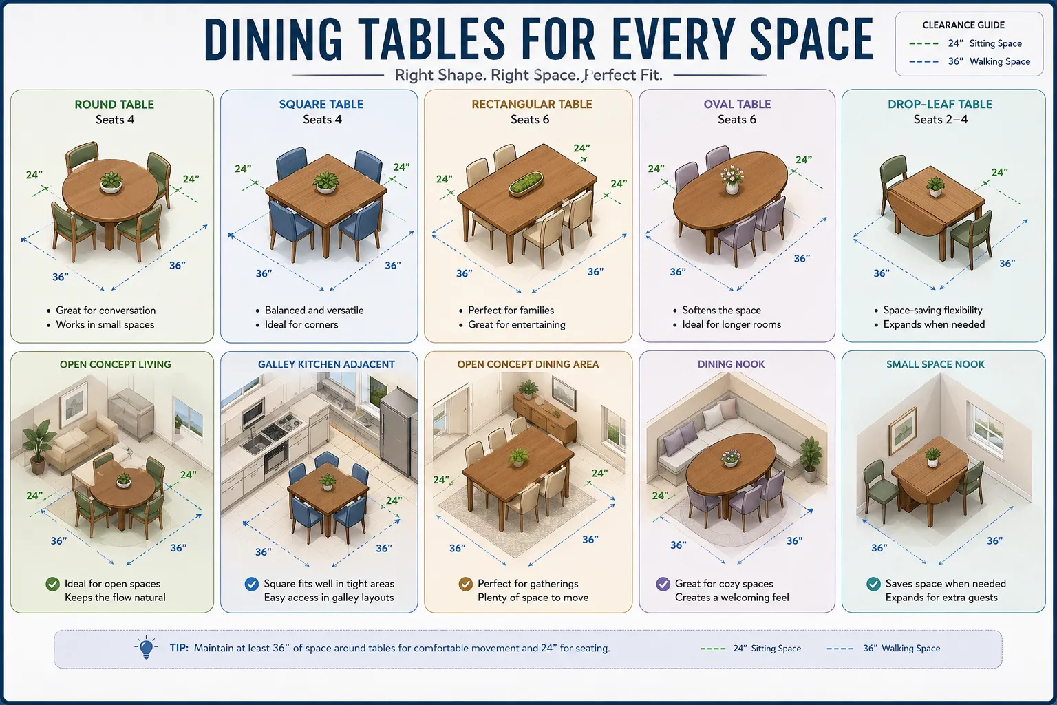 Table Shapes and Their Space-Saving Advantages