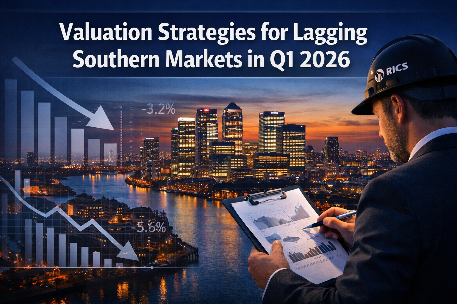 Professional () hero image featuring 'Valuation Strategies for Lagging Southern Markets in Q1 2026' in extra large white