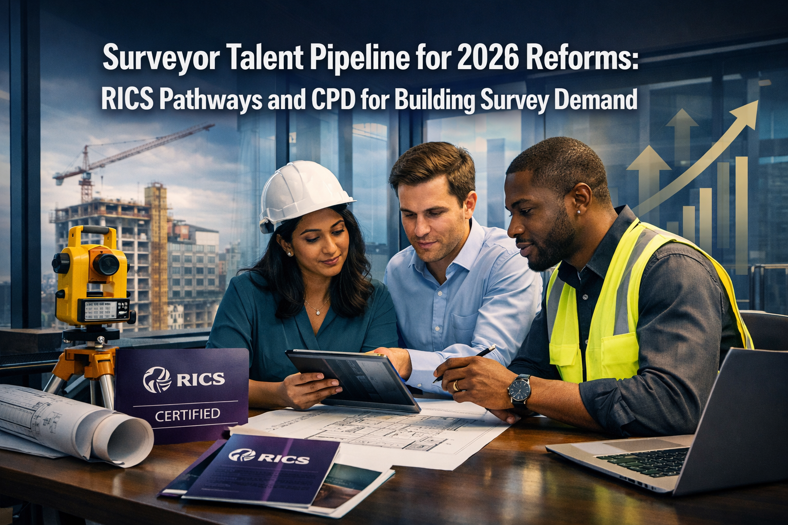 Professional () hero image featuring 'Surveyor Talent Pipeline for 2026 Reforms: RICS Pathways and CPD for Building Survey