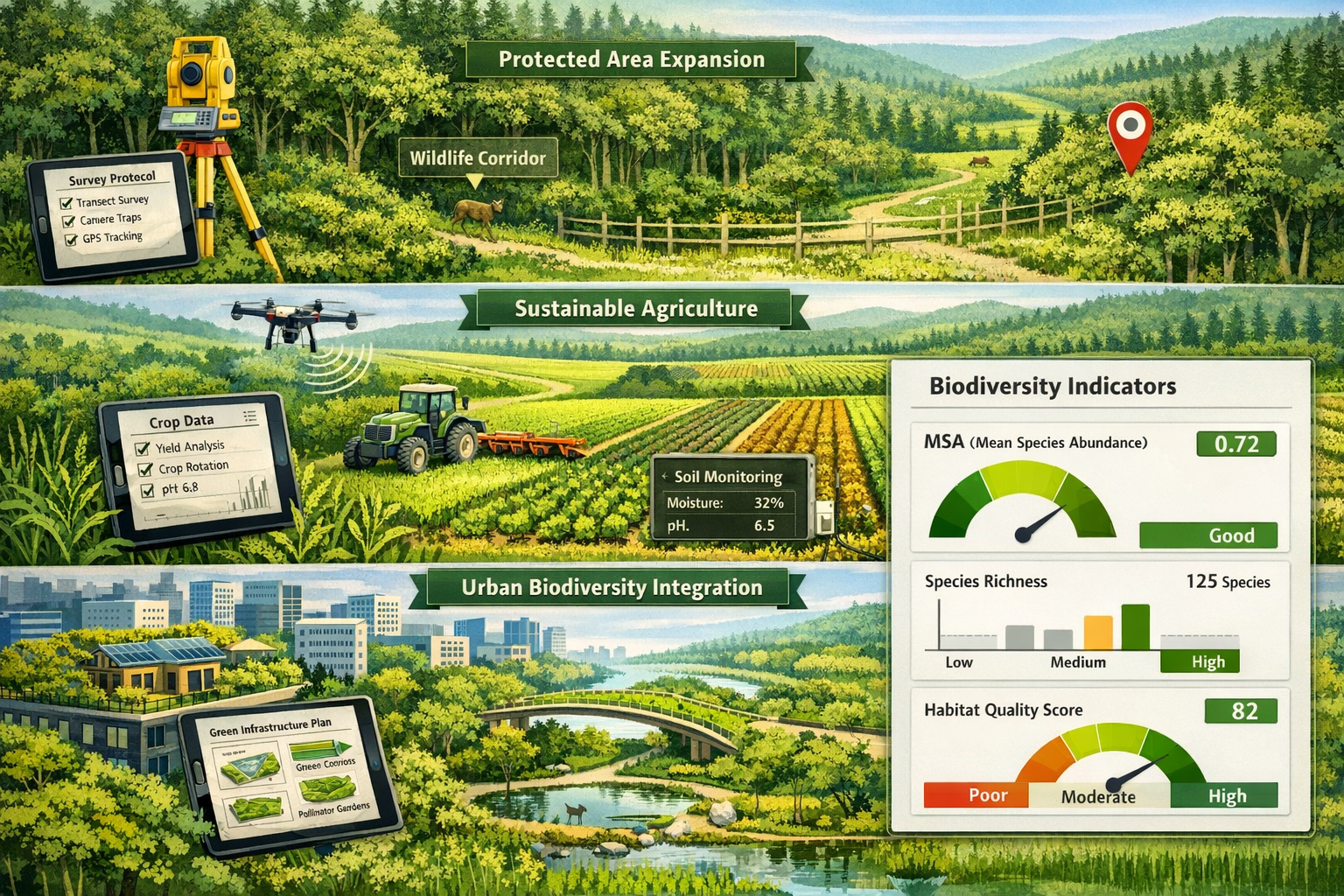 Detailed () image showing cross-sector collaboration framework with three distinct visual zones: top third displays