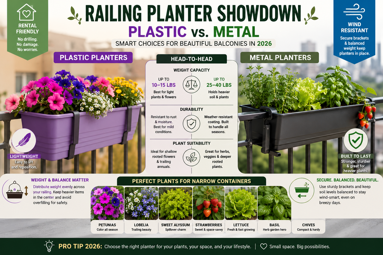 Do Railing Planters Work on Curved or Irregular Balcony Railings?