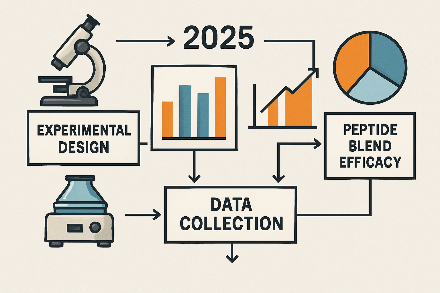 A visual representation of the research process and expected outcomes when studying the Klow blend stack. This could include a timeline or f