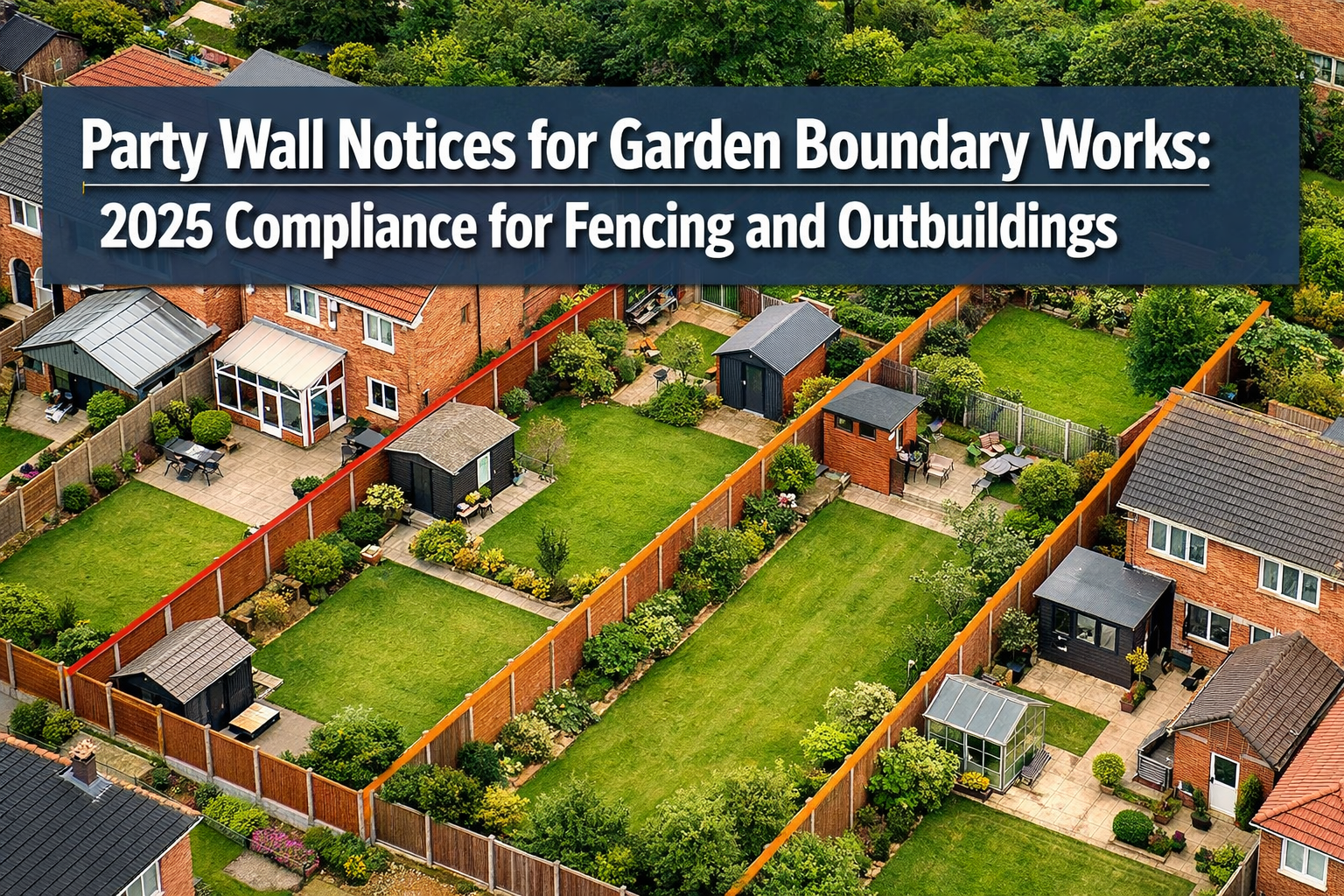 Professional () hero image with 'Party Wall Notices for Garden Boundary Works: 2026 Compliance for Fencing and Outbuildings'