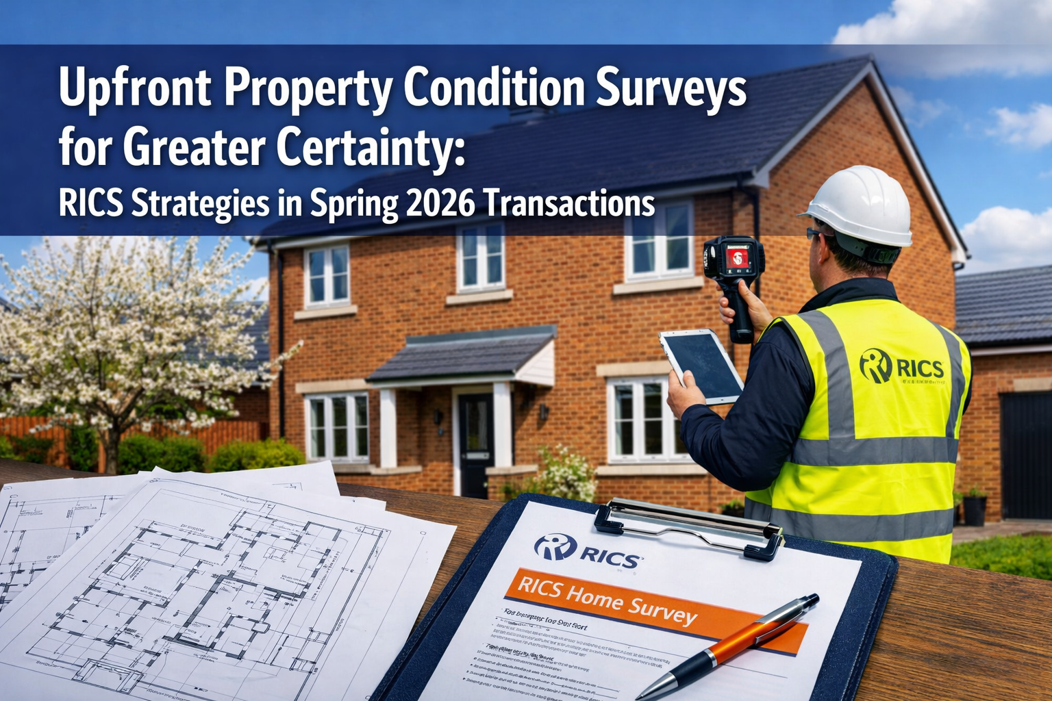 Professional () hero image featuring 'Upfront Property Condition Surveys for Greater Certainty: RICS Strategies in Spring