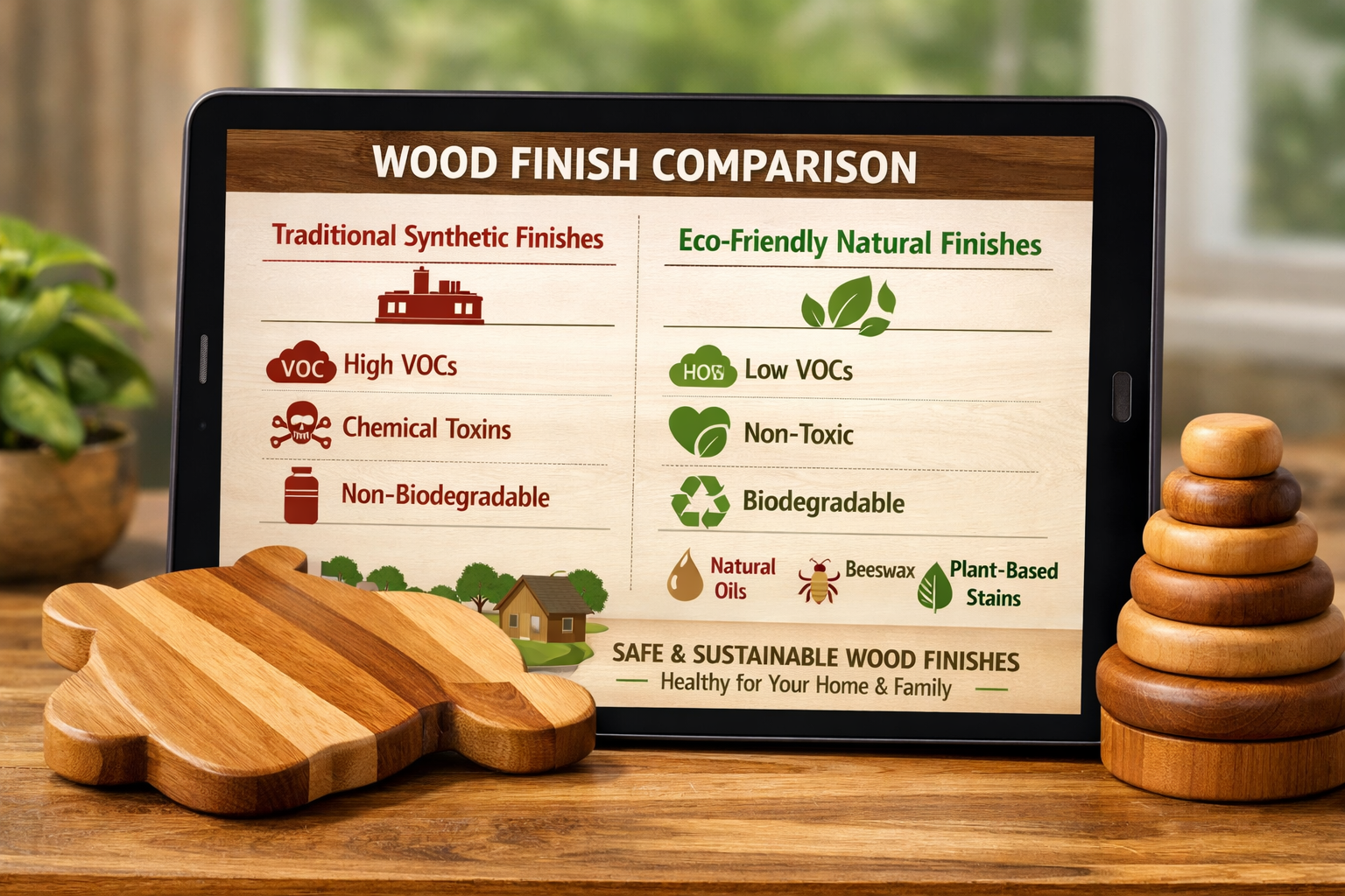 Detailed () image illustrating a comparison chart or infographic on a digital tablet screen, contrasting traditional
