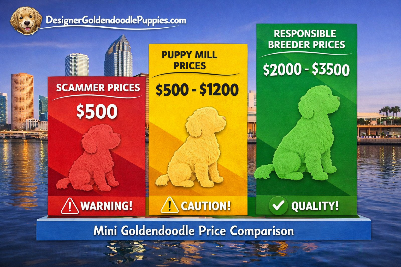 use keyphrases / topics as alt text do not use big paragraphs. Put logo of designergoldendoodlepuppies.com in images as possible where possi