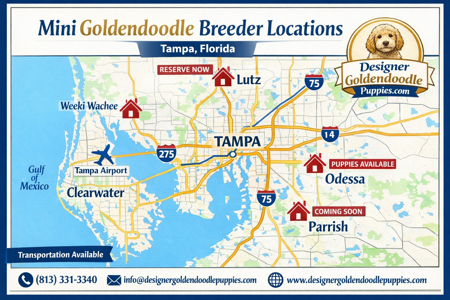 use keyphrases / topics as alt text do not use big paragraphs. Put logo of designergoldendoodlepuppies.com in images as possible where possi