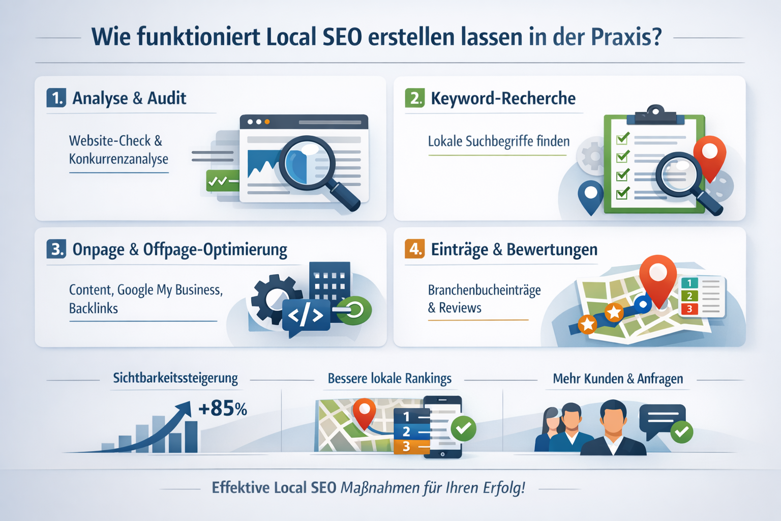 Professional infographic for article "Local SEO erstellen lassen: Der ultimative Guide für lokale Sichtbarkeit 2026", section: "Wie funktion - Local SEO erstellen lassen 5 Professional infographic for article "Local SEO erstellen lassen: Der ultimative Guide für lokale Sichtbarkeit 2026", section: "Wie funktion