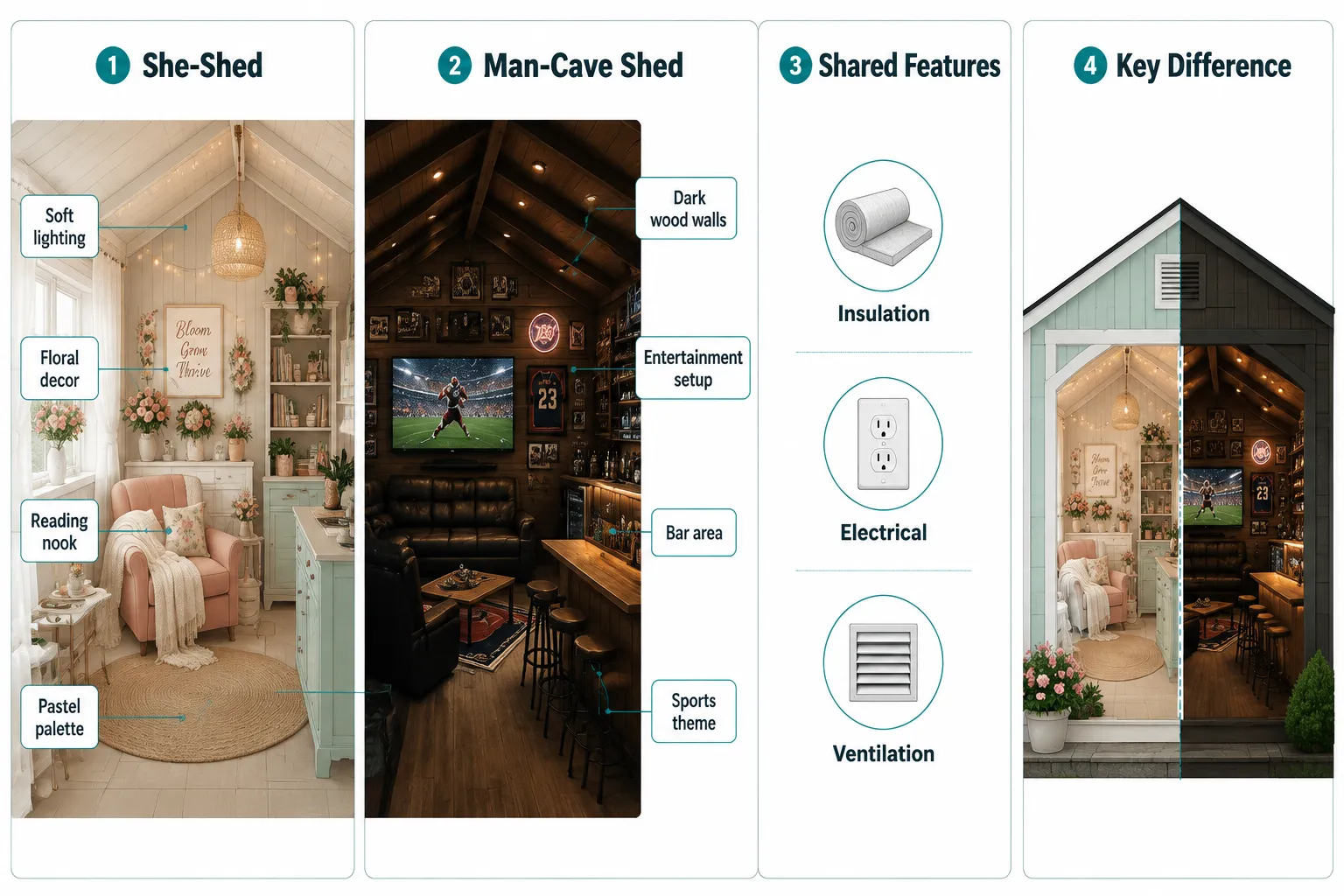 What Is the Difference Between a She-Shed and a Man-Cave Shed