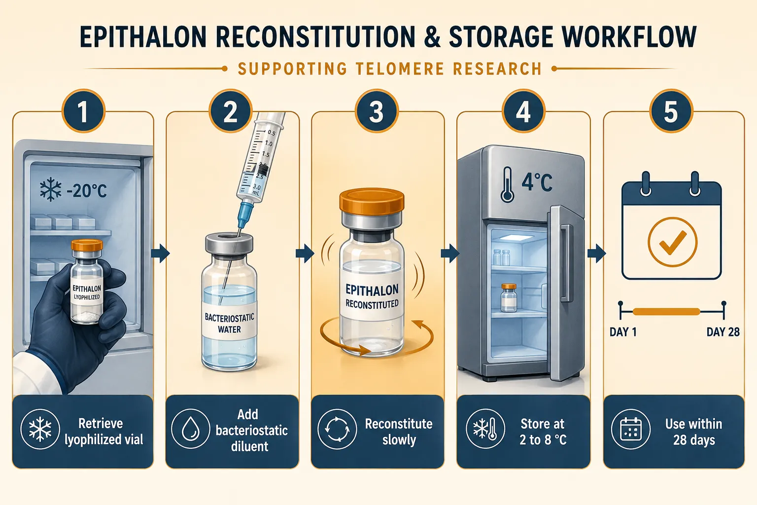 Practical Storage Protocols for Epithalon Peptide Formulations in Telomere Experiments
