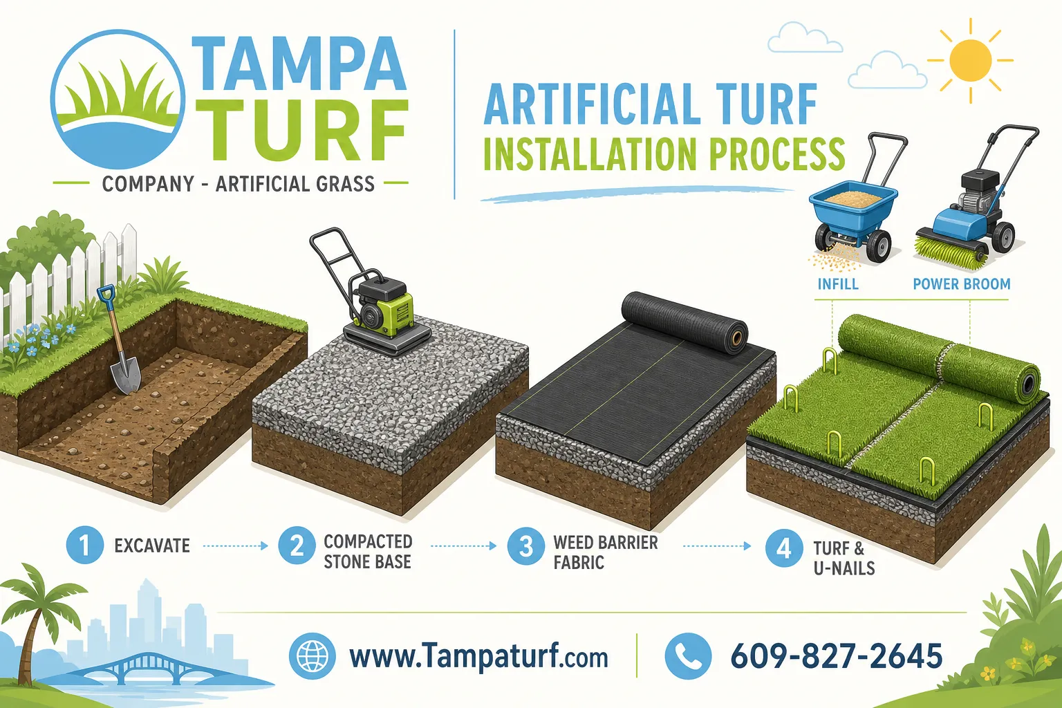 How long does turf installation take, and what happens each day?