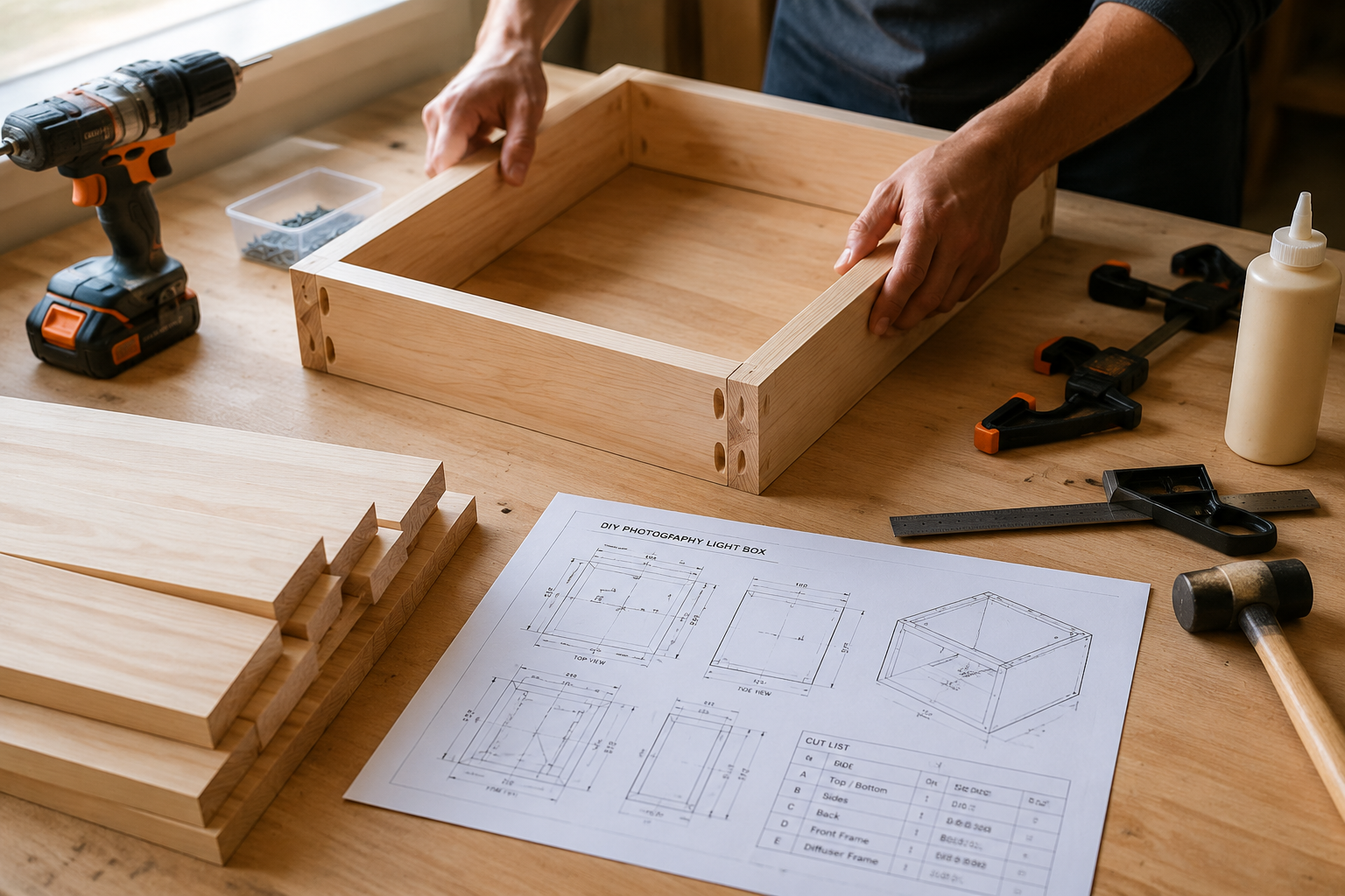 Step-by-Step Construction Guide for a Basic Wooden Light Box