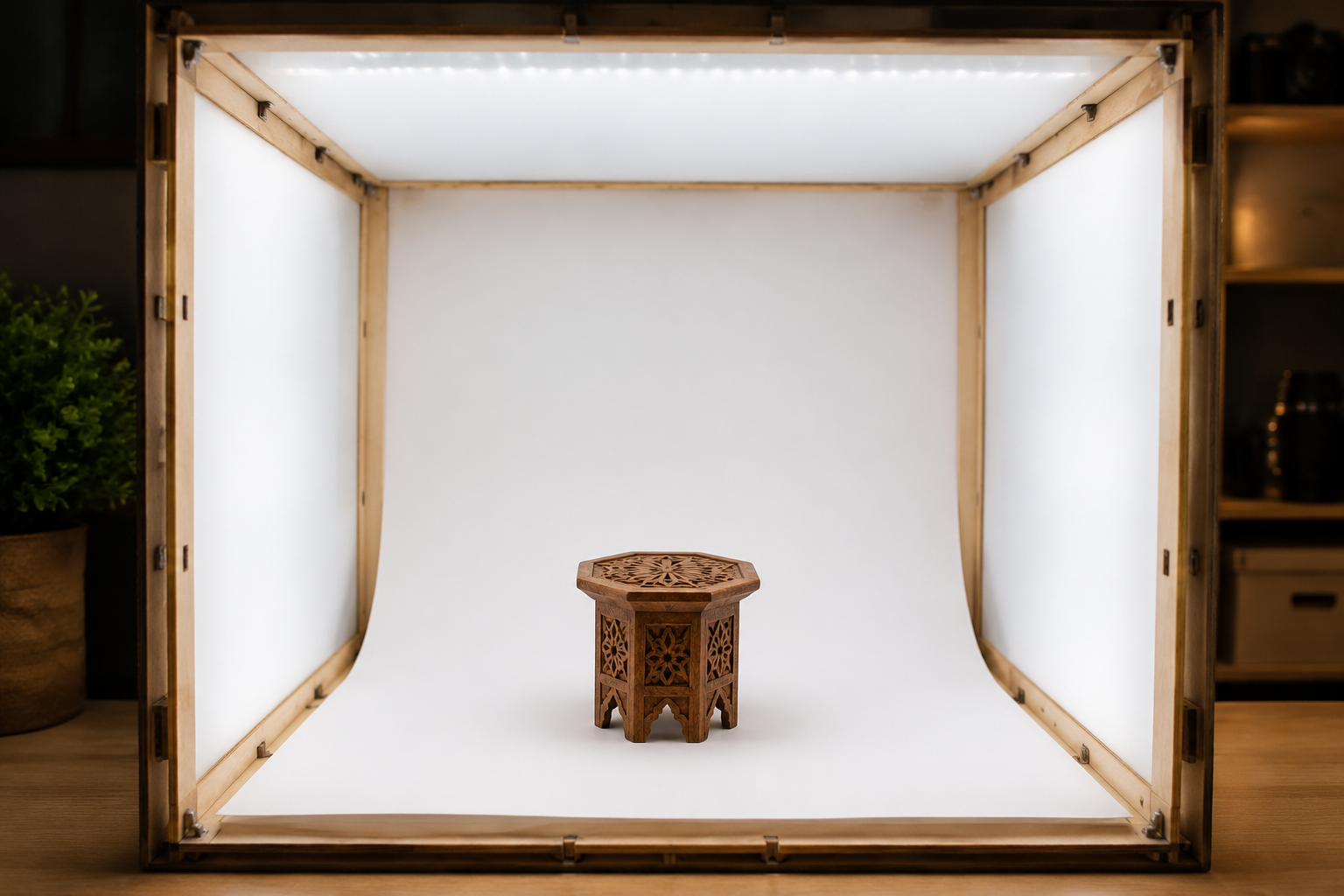 Integrating Wooden Props with Your Light Box Setup