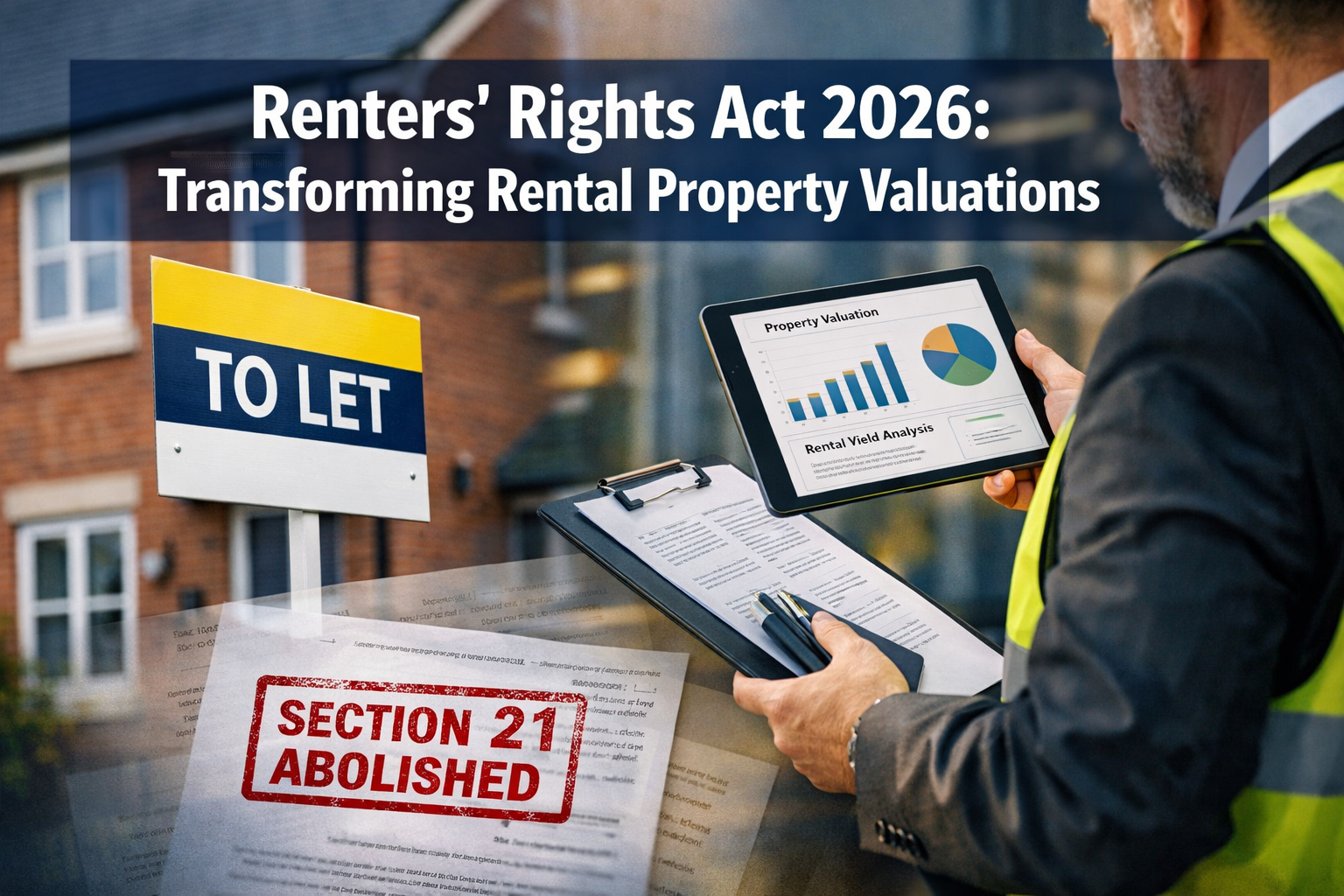 Professional () editorial hero image featuring 'Renters' Rights Act 2026: Transforming Rental Property Valuations' in extra