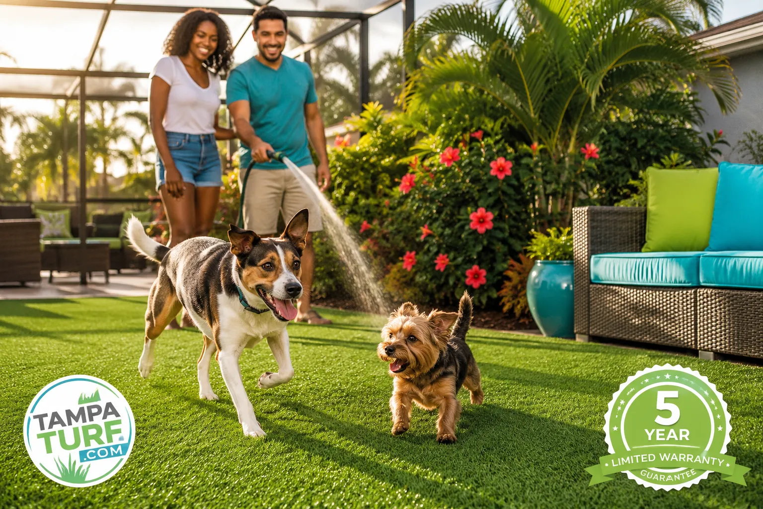 Is artificial grass good for dogs, and what pet-friendly options work in Tampa?