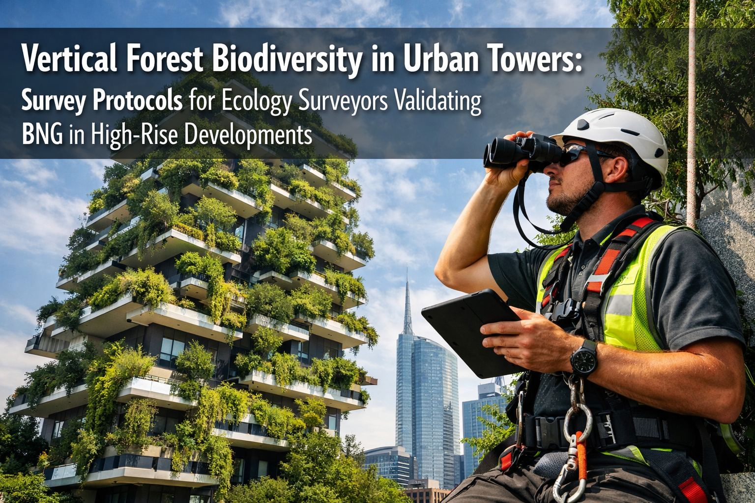 Professional () hero image with 'Vertical Forest Biodiversity in Urban Towers: Survey Protocols for Ecology Surveyors