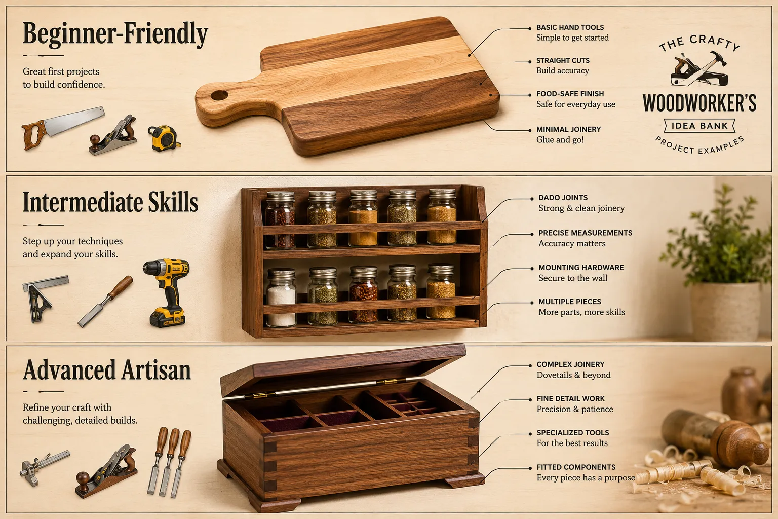 Intermediate Projects (Some Power Tools & Intermediate Joinery)