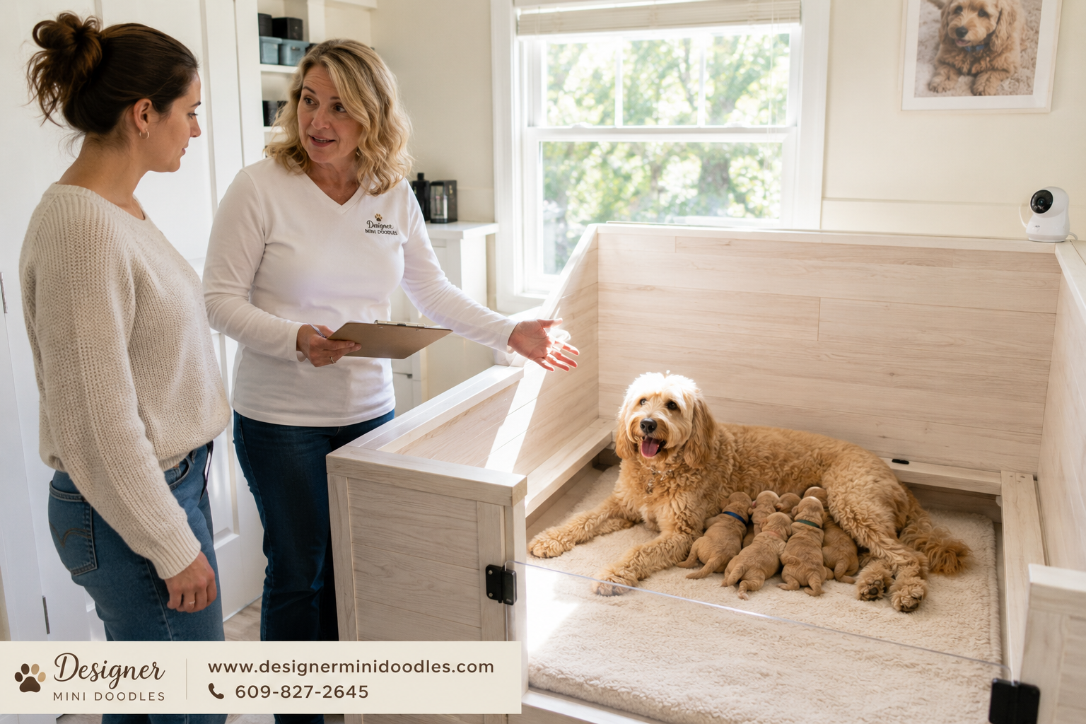 What should I look for when visiting a micro goldendoodle breeder?