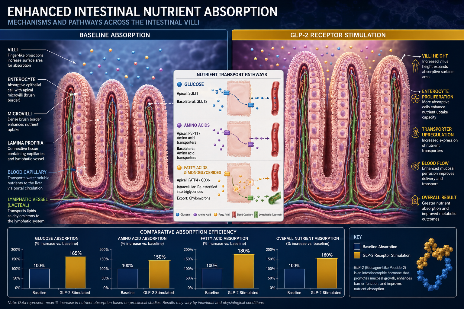 Gut Barrier Biology and Nutrient Absorption in GLP-2-T vs GLP-2 Tirz Research