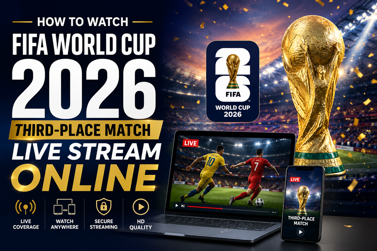 "How to Watch FIFA World Cup 2026 Third-Place Match Live Stream Online". Modern design, , , aesthetic. Background imagery