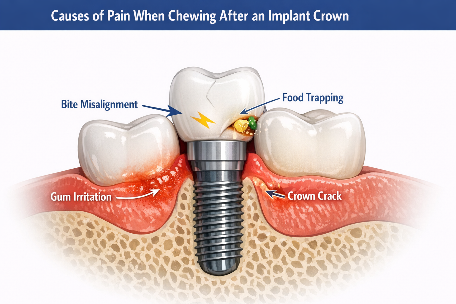 Pain when chewing after implant crown