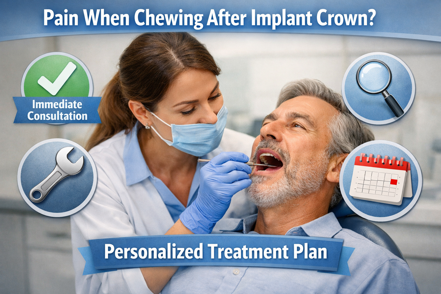 Pain when chewing after implant crown