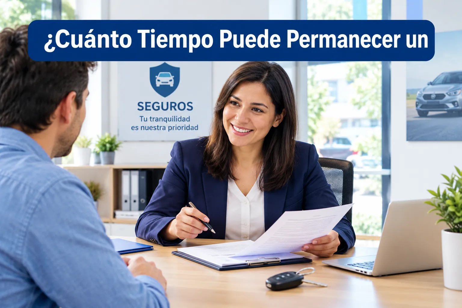 Click to regenerate this image Professional () hero image with SHORT (≤42 chars): '¿Cuánto Tiempo Puede Permanecer un', on a high-contrast panel, centered