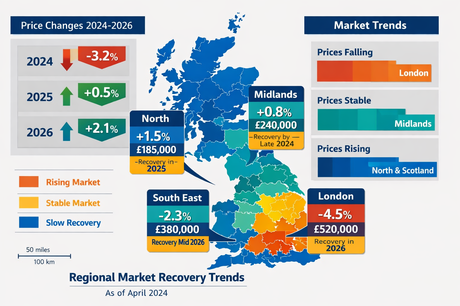 Detailed () infographic-style image displaying large interactive map of UK regions with color-coded heat zones showing
