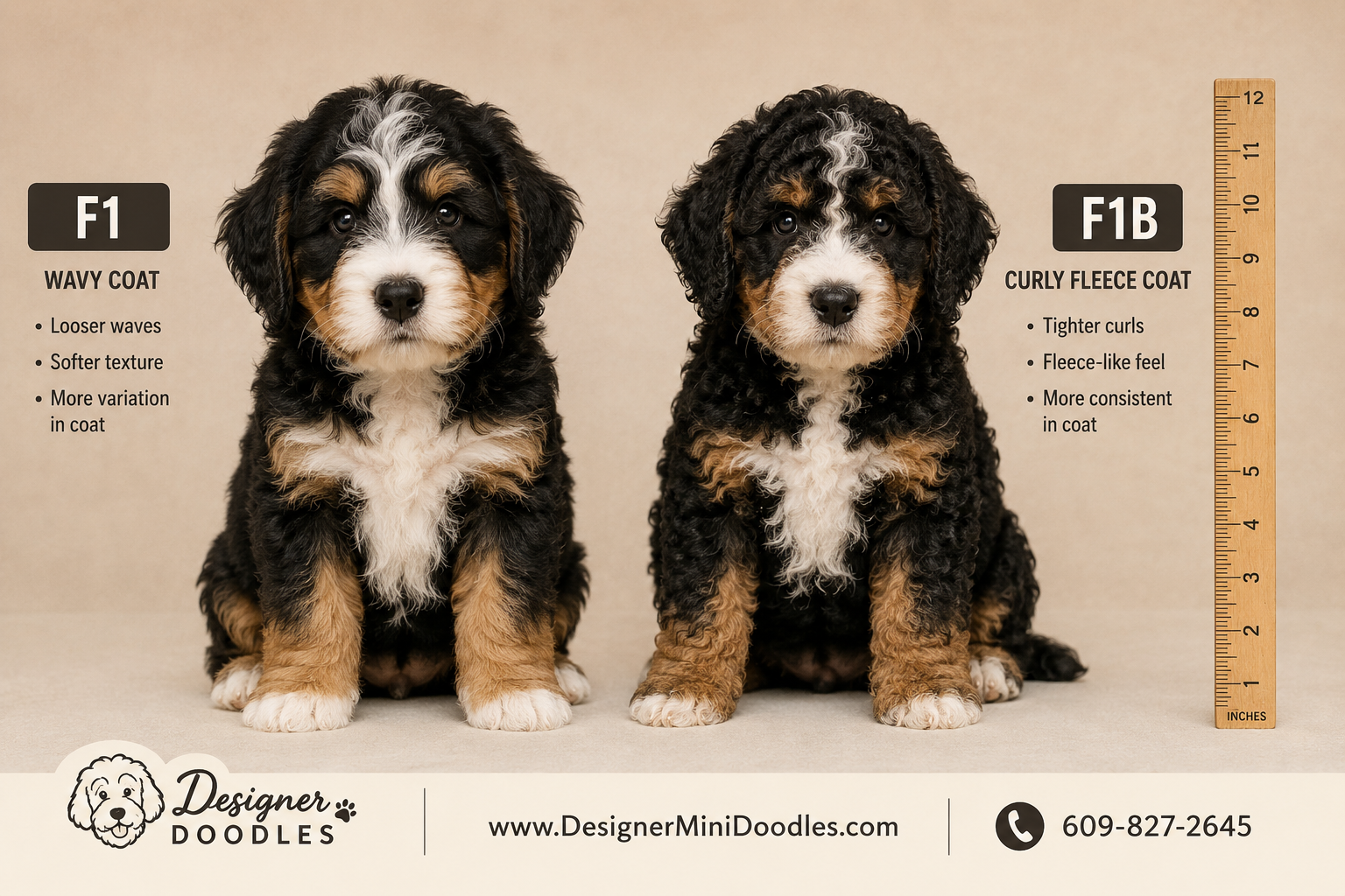 What's the Difference Between F1 and F1B Mini Bernedoodles?