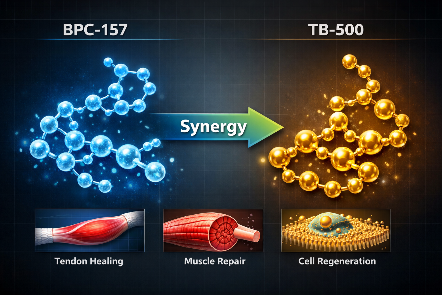 Detailed () scientific infographic-style illustration showing two distinct peptide molecule structures side by side —