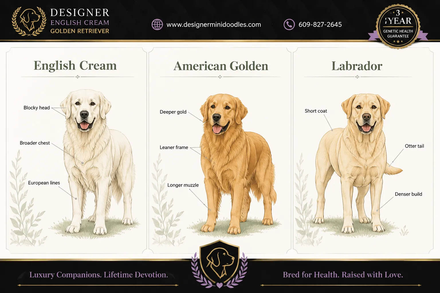 white english cream retriever puppies for sale