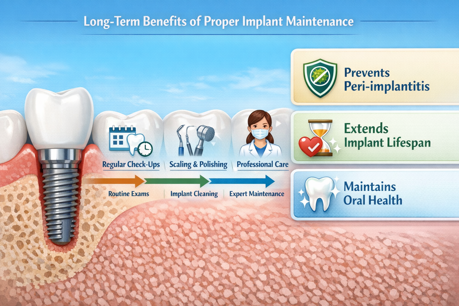 Implant scaling vs polishing