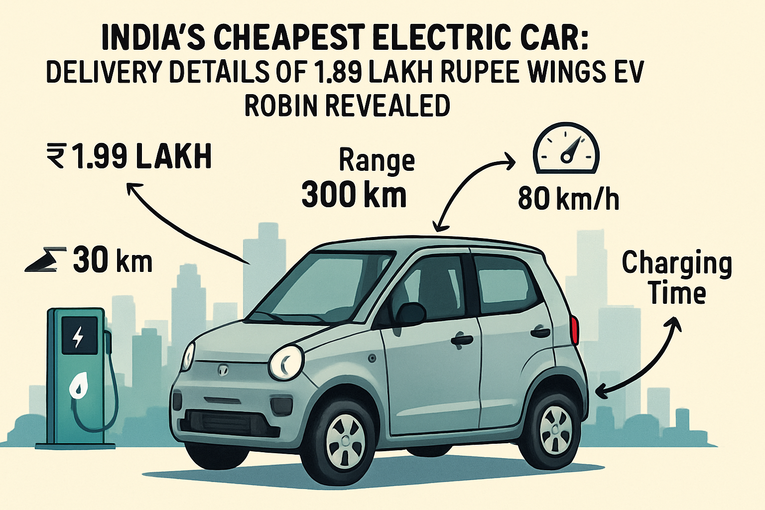 India's Cheapest Electric Car: Delivery Details Of 1.99 Lakh Rupee Wings EV Robin Revealed