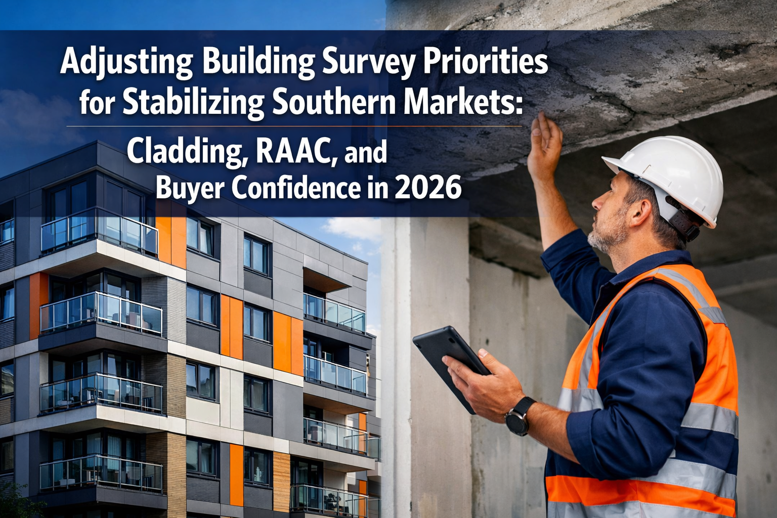 Professional () hero image featuring 'Adjusting Building Survey Priorities for Stabilizing Southern Markets: Cladding, RAAC,