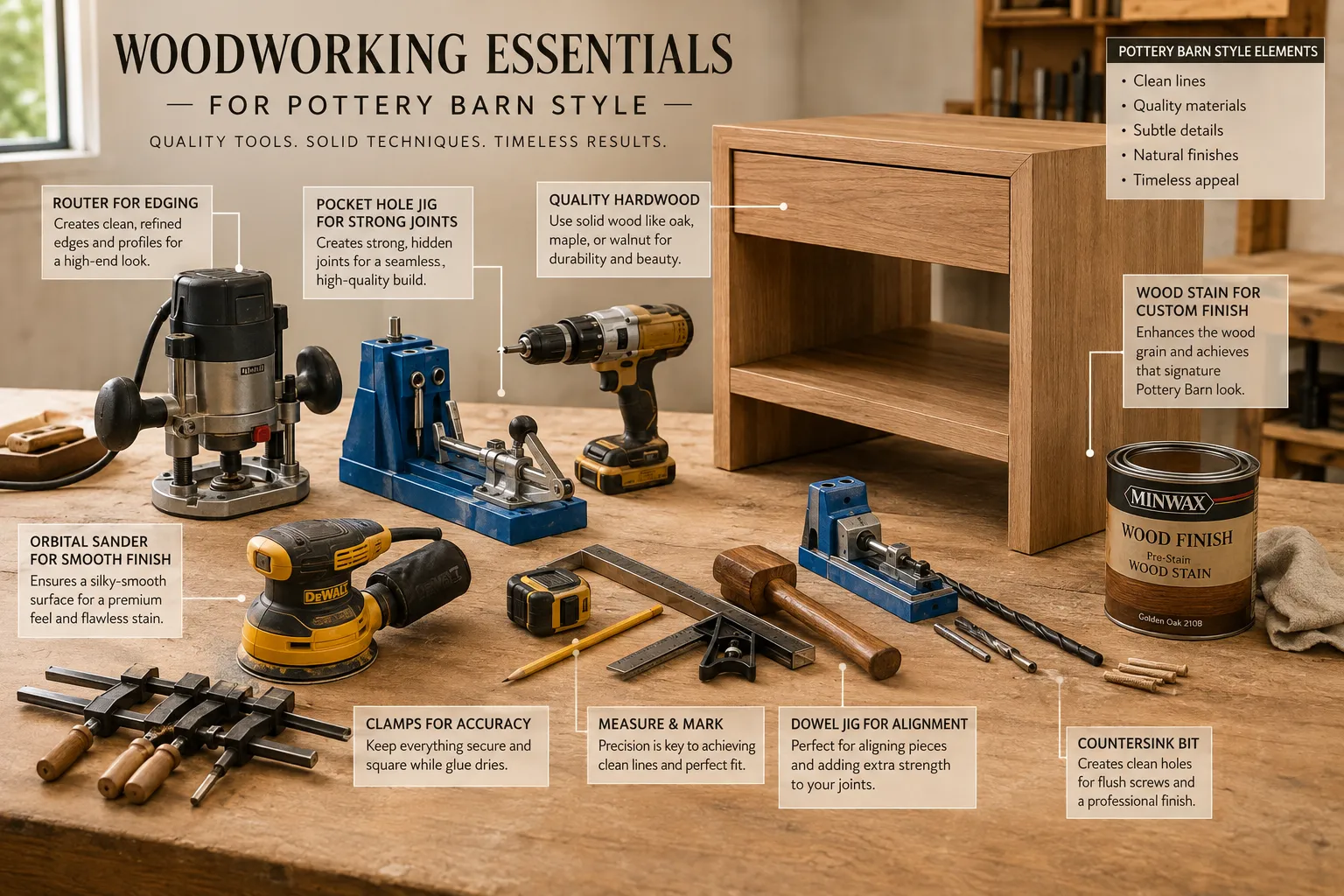 Essential Tools and Techniques for Replicating Farmhouse and Modern Furniture Designs