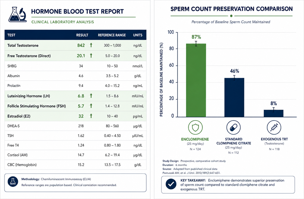 Reading the Lab Panel: LH, FSH, and Testosterone Under Enclomiphene