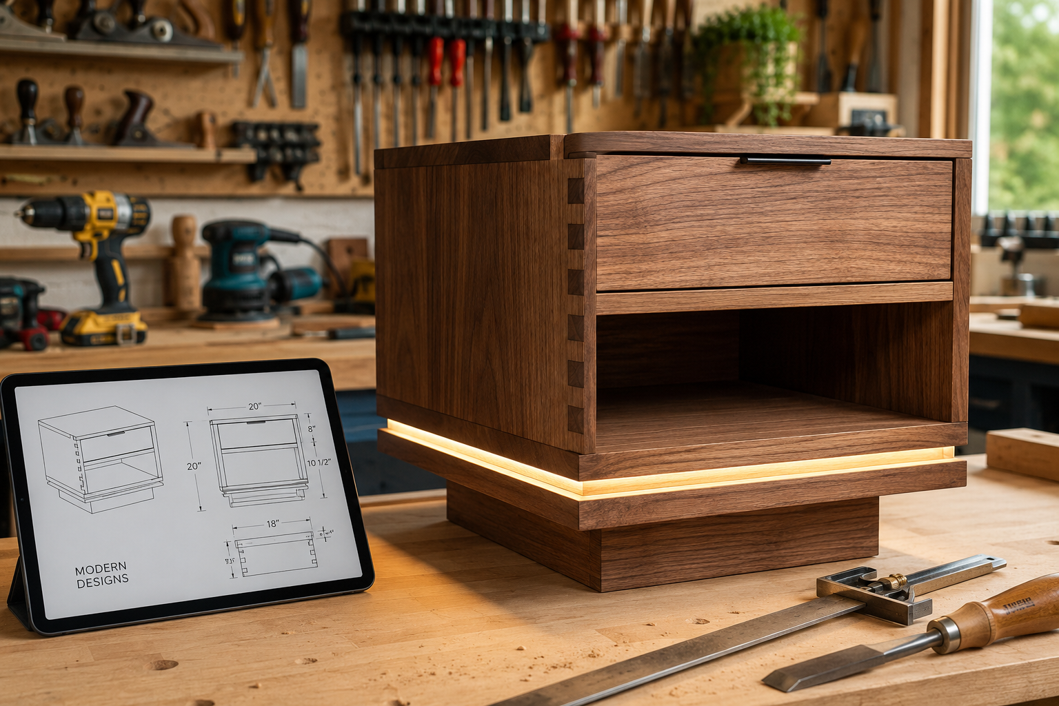 Conceptualizing Modern Designs for DIY Nightstands with Integrated Lighting