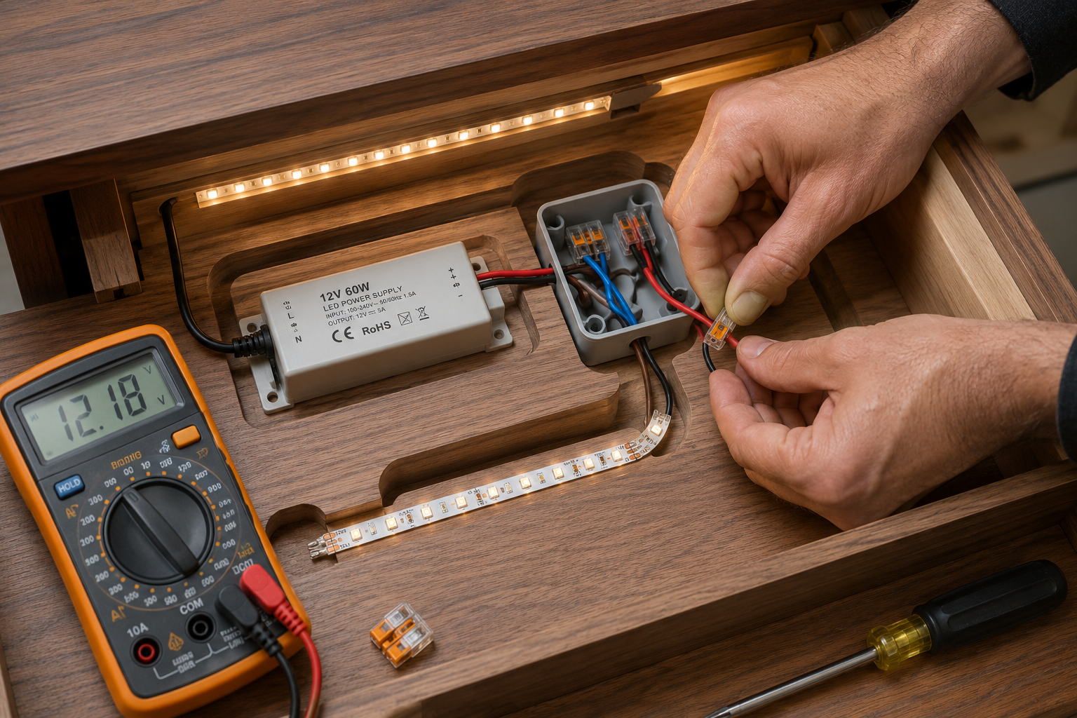 Electrical Wiring for DIY Nightstands with Integrated Lighting