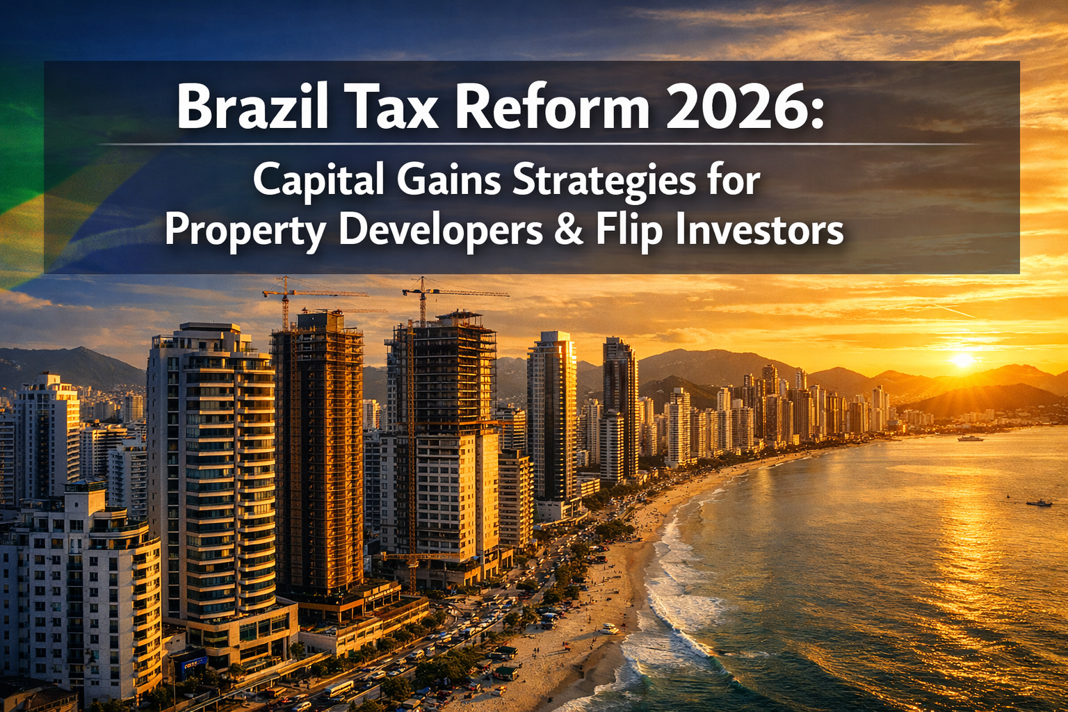 Professional () hero image with : 'Brazil Tax Reform 2026: Capital Gains Strategies for Property Developers & Flip