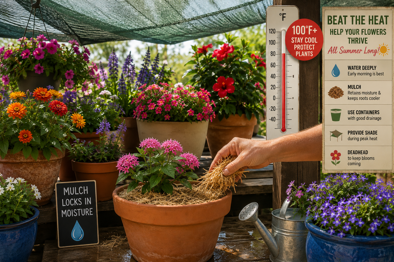 How to Protect Container Flowers from Scorching Sun