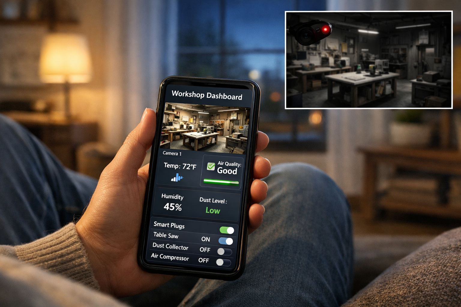 Detailed () image for the 'Remote Monitoring and Control for Peace of Mind' section, featuring a person looking at a