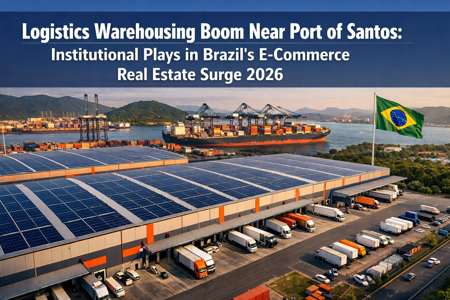 Professional () hero image featuring 'Logistics Warehousing Boom Near Port of Santos: Institutional Plays in Brazil's