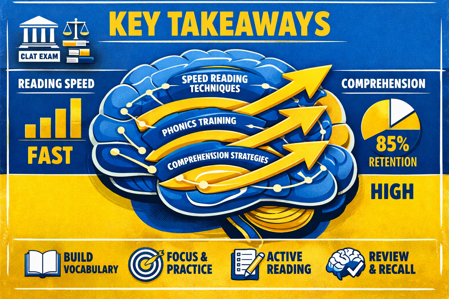 3D rendered, modern CGI, clean lighting, Andy Warhol pop art style, bold colors, screen print effect, Key Takeaways section infographic with