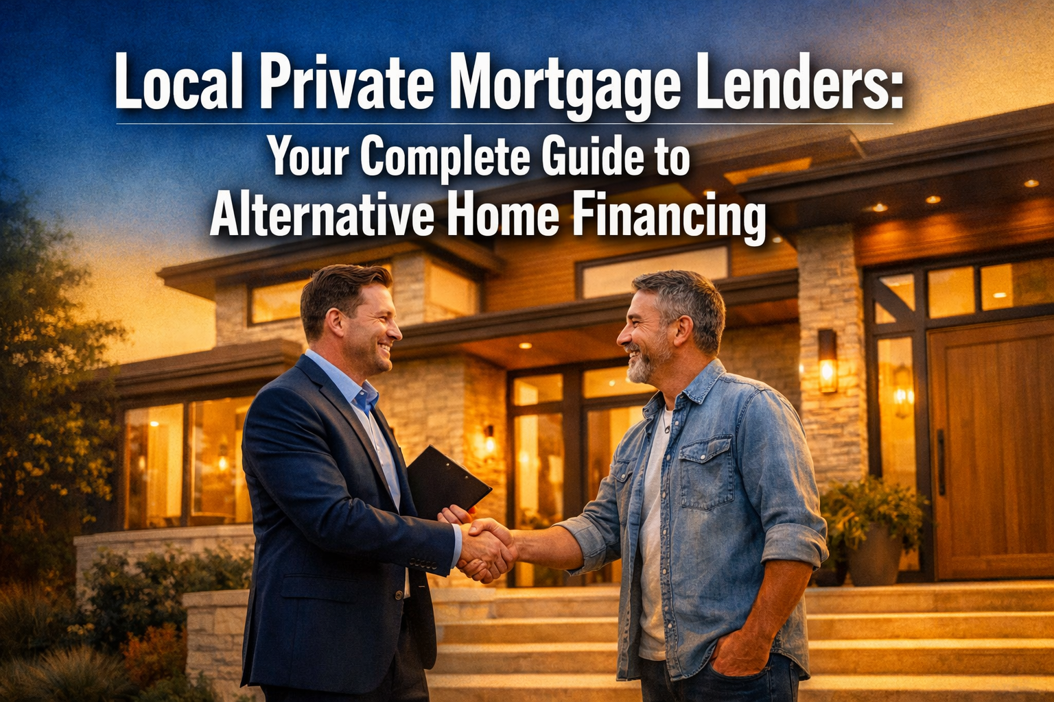 Professional () hero image with : 'Local Private Mortgage Lenders: Your Complete Guide to Alternative Home Financing' in