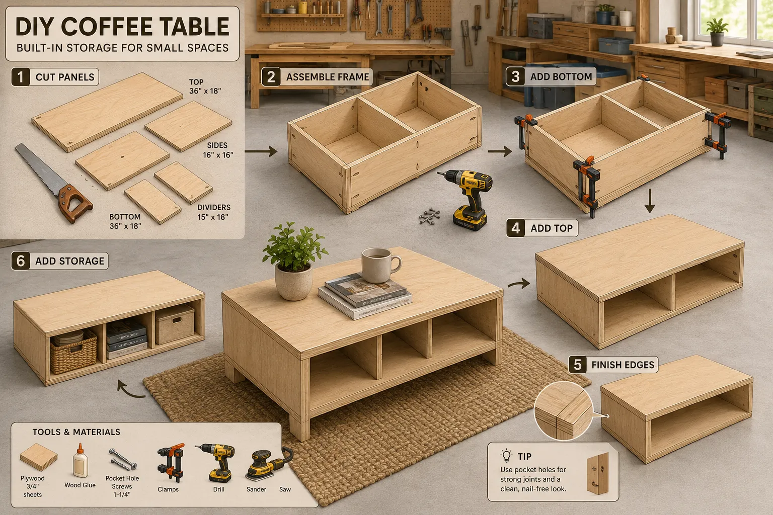 DIY Plans for Compact Living: Building Your Own Coffee Table