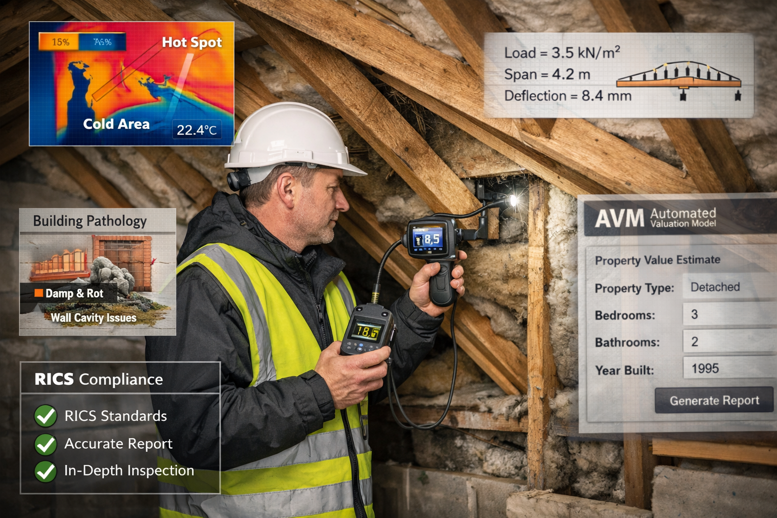 () technical visualization of modern surveying technology advantages over automated systems. Central focus shows chartered