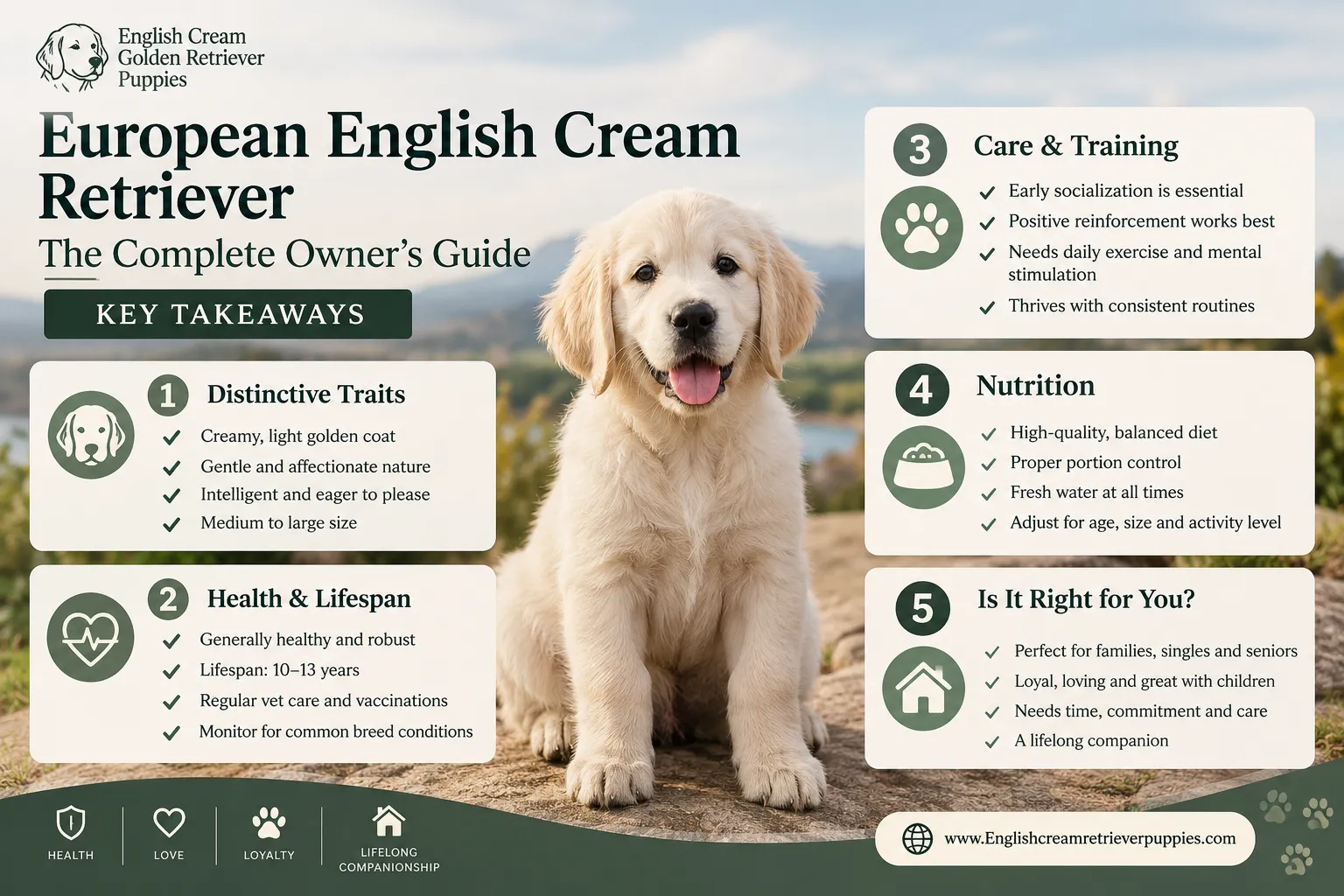How Is a European English Cream Retiever Different From an American Golden Retriever?