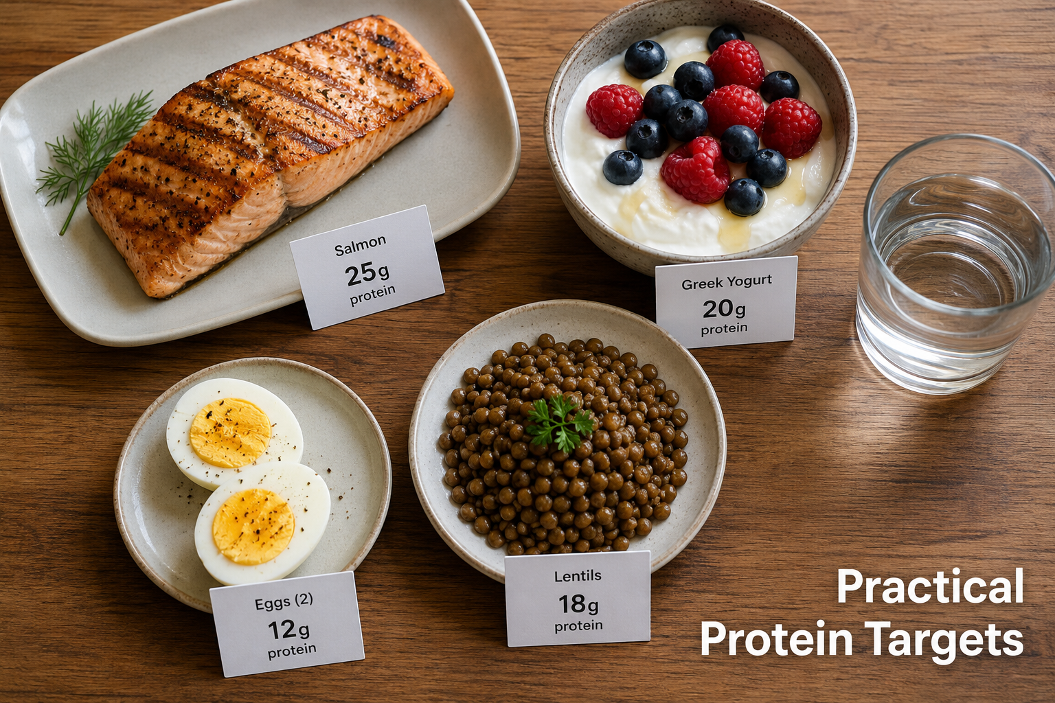 Practical Protein Targets: How Much, When, and From What Sources