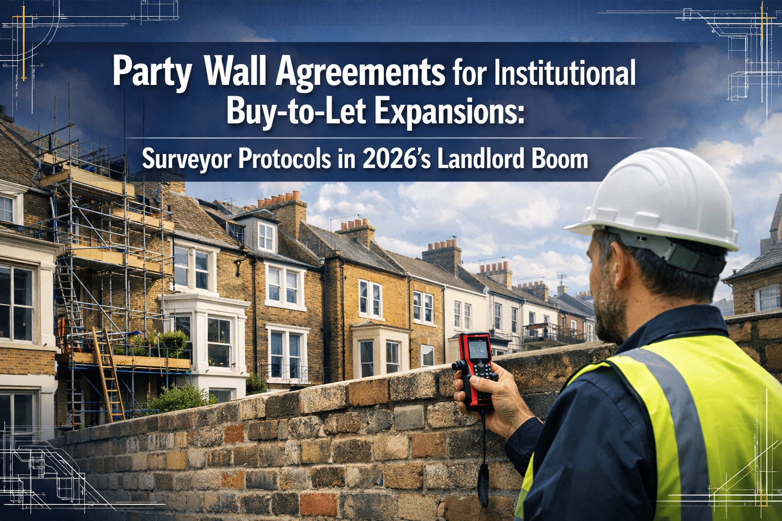 Professional () hero image with 'Party Wall Agreements for Institutional Buy-to-Let Expansions: Surveyor Protocols in 2026's